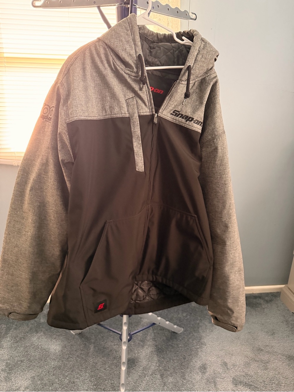Snap Men’s Two-Tone Gray & Brown Hooded Coat Size 3XL